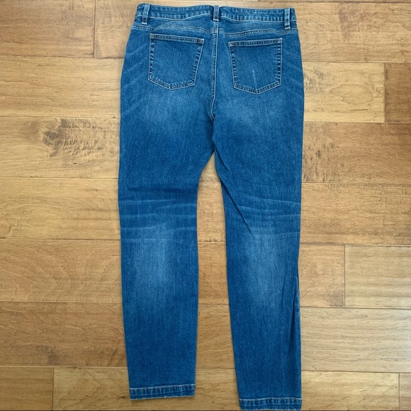 Etcetera Dark Blue Distressed Skinny Jeans - Size 8 (EUC) - Picture 7 of 8